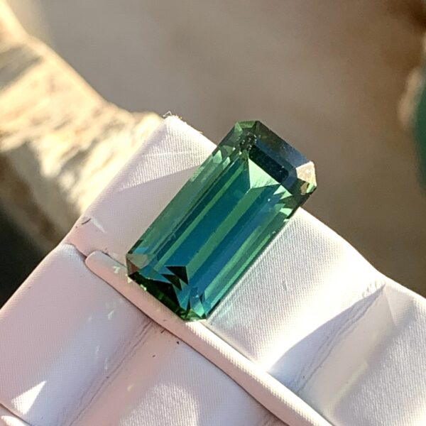 Green Tourmaline Emerald Cut 3.66 Carat Loose Gemstone, Natural Unheated Gem for Ring Setting