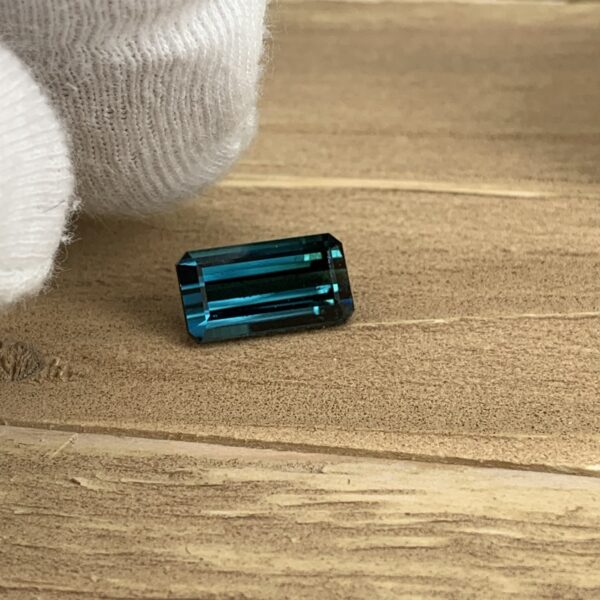 Premium Quality Faceted Indicolite Tourmaline Natural Loose Gemstone, 6.81 Carat Emerald Cut, Eye Clean Afghan Origin Stone - Image 3